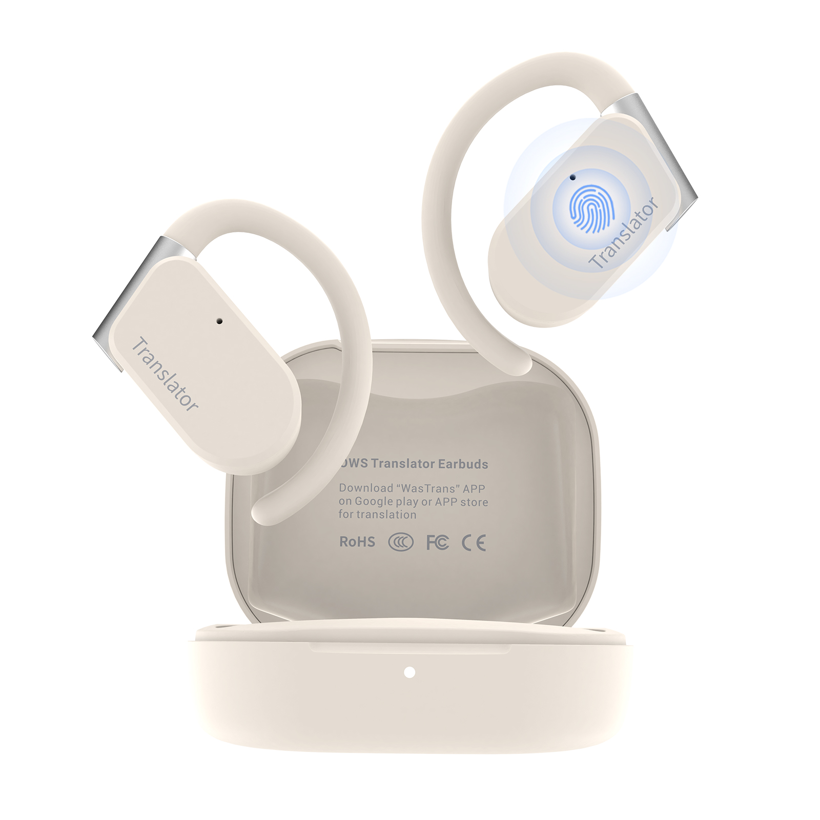 Portable Translator Device - Wooask M9 vertaler-oordopjes, tweeweg realtime spraakvertalingskoptelefoon,