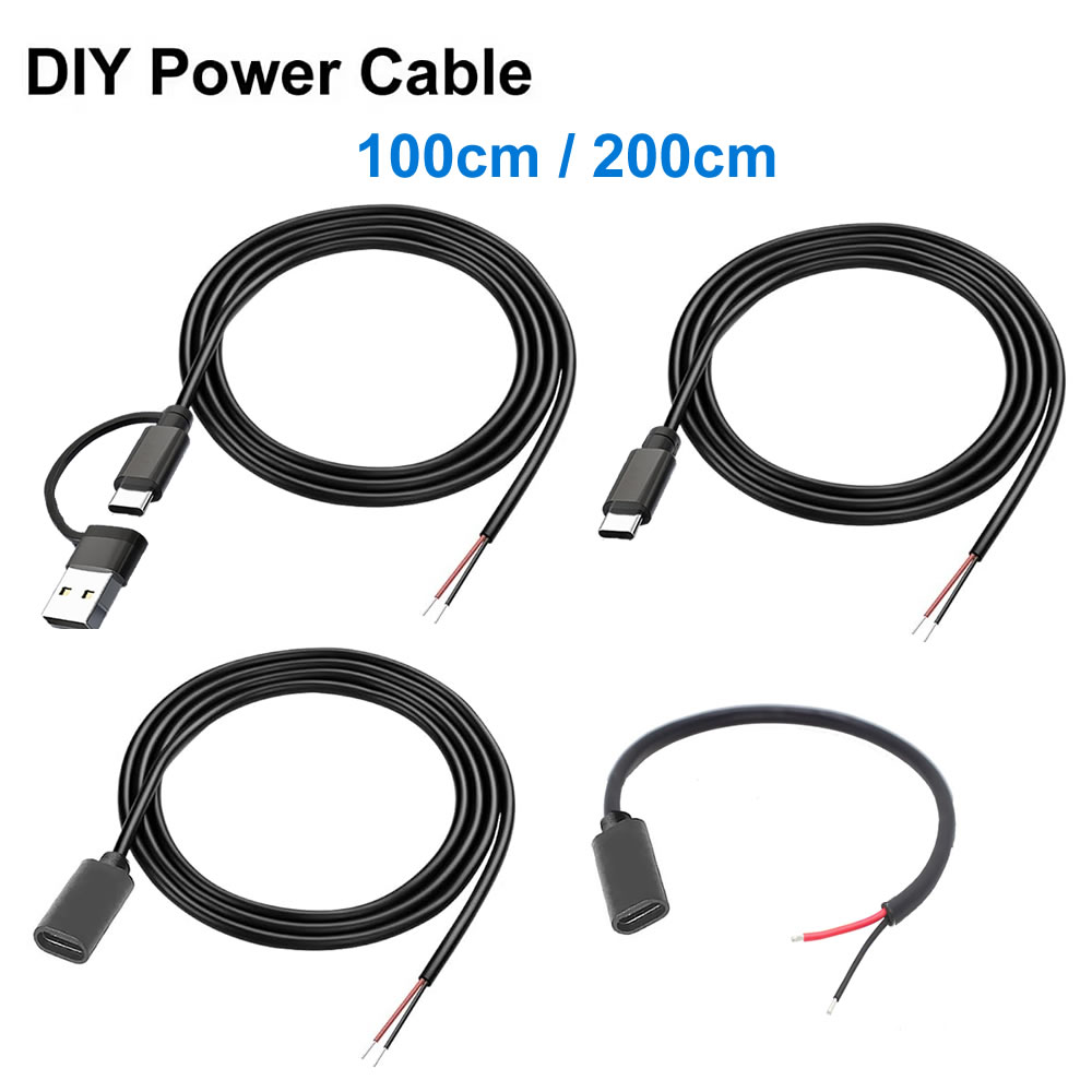 Diy Electronics Gadgets - DC 2-pins voedingskabel USB en Type